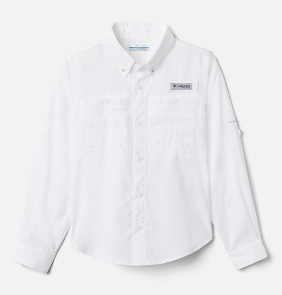 Columbia PFG Tamiami Shirts White For Boys NZ96804 New Zealand